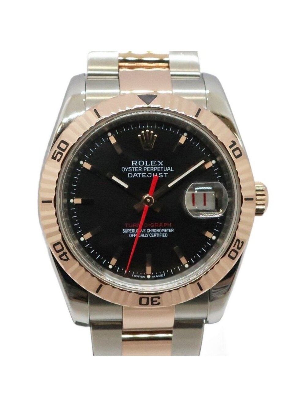 Rolex Datejust Turn-o-graph Black SS PG Oyster Automatic Watch